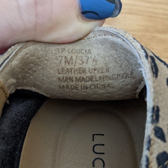 Lucky Brand Loucia Suede Sneaker, Gray and Leopard Print - Picture 6 of 6